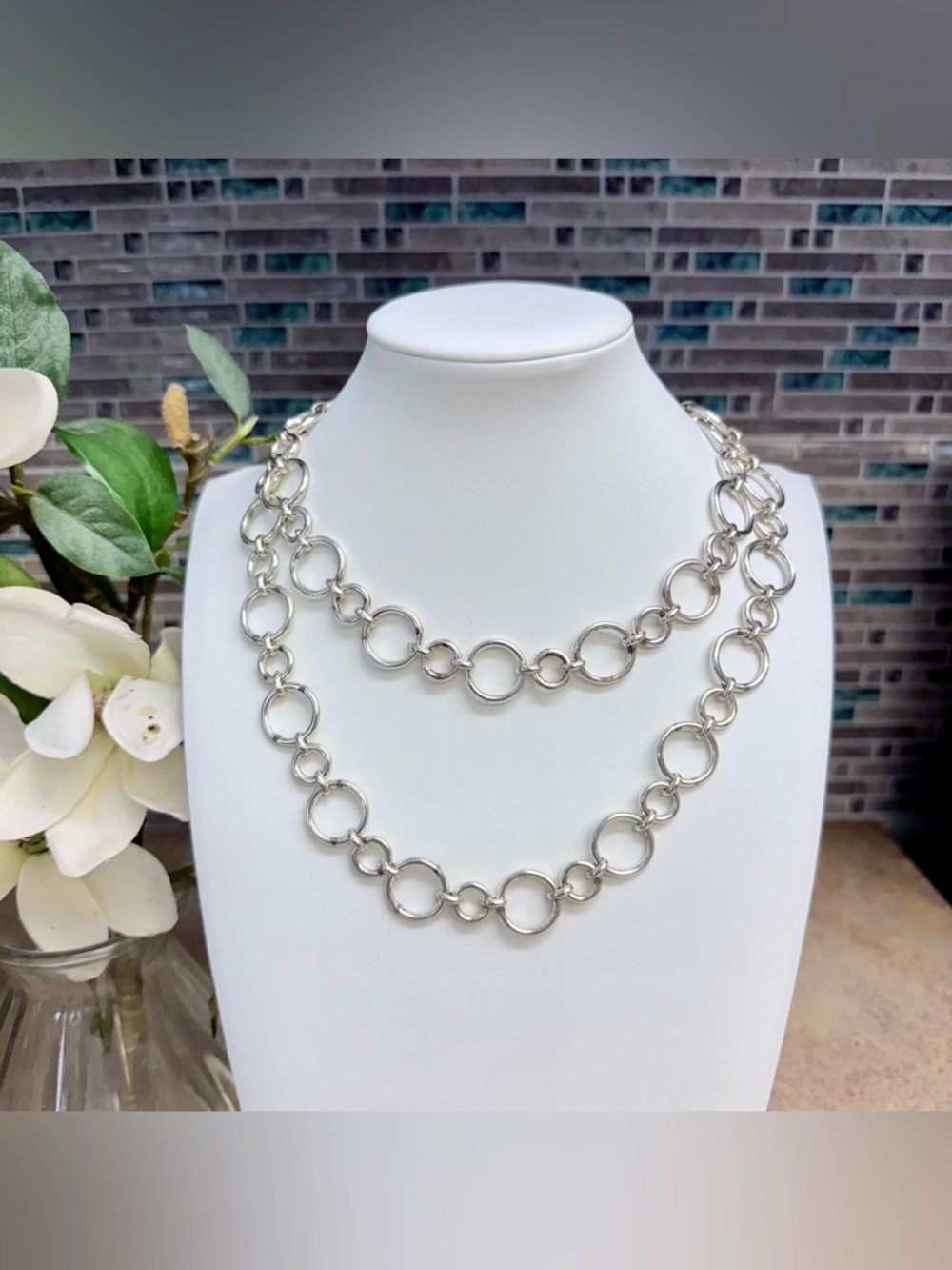 Ralph Lauren Chaps silver chain necklace featured